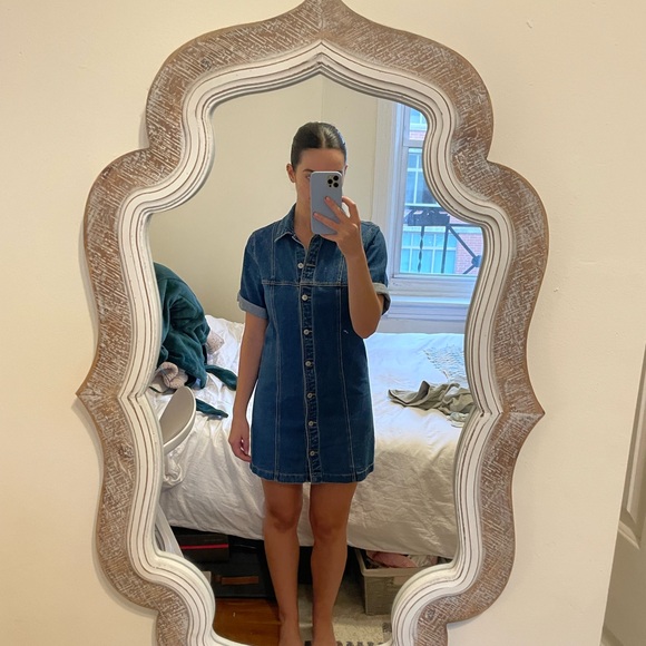 Abercrombie A-Line Denim Mini Dress, Medium Rinse, Size S - Picture 4 of 4